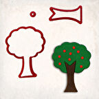 Elma Ağacı Detay Kurabiye Kalıp Seti 3’lü