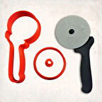 Pizza Kesici Detay Kurabiye Kalıp Seti 3’lü