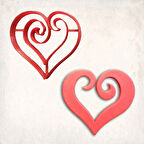 Kalp Dönerli Detay Kurabiye Kalıp Seti 2’li