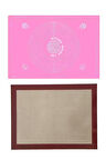 Isıya Dayanıklı Hamur Pişirme Altlığı Silpat ve Ölçülü Hamur Açma Matı 45 Cm X 65 Cm Pembe