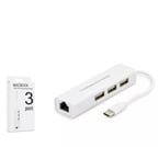 Hadron Hdx7007 Type-C Hub Combo 3-Usb + Lan Beyaz (KDO)