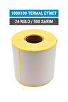 100x100mm Termal Etiket | 24 Rulo | 500 Sarım | Ribonsuz | Kargo, Lojistik, Depo | Yapışkanlı