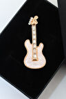 Sedef gitar broş. Yaka iğnesi gitarlı broş. Tasarım gitar broş. Erkek broş. Kadın broş. Gitar broş.