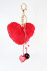 Anahtarlık Çanta Charm. Ayna Süsü. Çanta Aksesuarı.anahtarlık Peluş Kalp Ip Kalp Boncuk Çanta Charmı