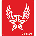 Kanatlı Hareli Yıldız Tattoo Geçici Dövme Şablonları Kına Kalıpları