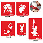 Şeytan Azapta 5 li Set Geçici Dövme Kına Şablonu