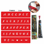 Alfabe Büyük Harfler Hint Kınası ile Geçici Dövme Yapma Seti