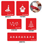 Süslü Çam Ağacı 5'li Set Geçici Dövme Kına Şablonu