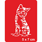 Güzel Kedi Tekir Tattoo Geçici Dövme Şablonları Kına Kalıpları