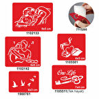 Sarmaş Dolaş Desenler 5 li Set Geçici Dövme Kına Şablonu