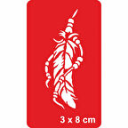 Boncuklu Kuş Tüyü Tattoo Geçici Dövme Şablonları Kına Kalıpları