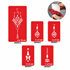 Mısır Motifi 5'li Set Geçici Dövme Kına Şablonu