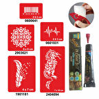 Örtücü Kapatma Desenleri Hint Kınası ile Geçici Dövme Yapma Seti