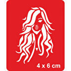 Güzel Saçlı Kadın Tattoo Geçici Dövme Şablonları Kına Kalıpları