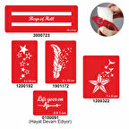 Kuşlar Ve Yıldızlar 5'li Set Geçici Dövme Kına Şablonu