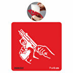 Şarjör Silah Tabanca  Tattoo Geçici Dövme Şablonları Kına Kalıpları