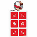 Sevimli Emojiler 5'li Set Geçici Dövme Kına Şablonu