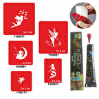 Peri Kızı Desenleri Kına ile Geçici Dövme Yapma Seti