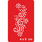 Benek Dallar ve Çiçekler Tattoo Geçici Dövme Şablonları Kına Kalıpları