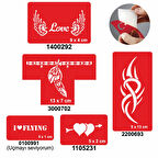 Aşk Kanatlandırır 5'li Set Geçici Dövme Kına Şablonu