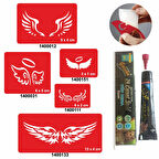 Kanat Desenleri Kına ile Geçici Dövme Yapma Seti