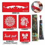 Kaplan Mandala Desenleri Hint Kınası ile Geçici Dövme Yapma Seti