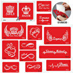 Özel İsim ve Yazı Yazma Dövme Şablonu Sadece Desen