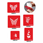 Kelebekler 5'li Set Geçici Dövme Kına Şablonu