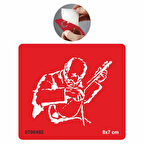 Saz Sanatçısı Tattoo Geçici Dövme Şablonları Kına Kalıpları