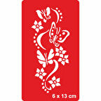 Bahar Şarkısı Kelebekler Tattoo Geçici Dövme Şablonları Kına Kalıpları