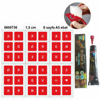 Gotik Sanatsal Harfler Hint Kınası ile Geçici Dövme Yapma Seti