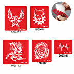 Şahlanan At 5'li Set Geçici Dövme Kına Şablonu