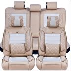 
Volkswagen Jetta Lüx Deri Oto Koltuk Kılıfı Ön Arka Takım (MARS) BEJ