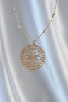 L Çelik Zincir Gold Renk Lotus Model Kolye - TJ-BKO