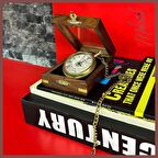 Ahşap ve metal saati –ahşap kutusunda, masa ve ofis için ideal aksesuar -Mükemel orijinal tasarım