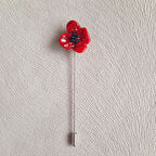 Kırmızı Gelincik Yaka İğnesi Broş