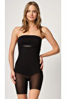 Kadın Ten Tül Detaylı Paçalı Duble Boxer Korse