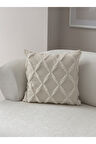 Swita Home Tekli Dekoratif Puantiye Keten Kumaşlı Kırlent Kılıfı 43x43 Krem