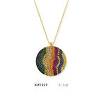 Yuvarlak Renkli Taşlı Kolye