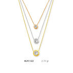 Sıra Zincirli Yuvarlak Taşlı Kolye