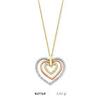 İç İçe Geçmeli Kalp Kolye