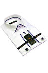 Bordo Bieli Beyaz Micro Kumaş Kol Düğmeli Slim Fit Erkek Gömlek - 216-3
