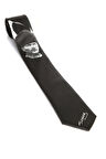 Atatürk ve İmza Desenli Dokuma Siyah Kravat - AK-13