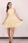 Kadın Sarı Kolsuz Mini Elbise
