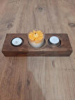 KaleTreewood Tealight Mumluk Dekoratif Mumluk Ceviz Renk 3 Katlı 