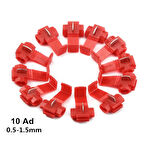 Hızlı Kablo Ekleme Aparatı Konnektör Klips Klemens Kırmızı 10'lu