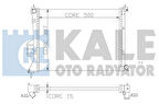 Kale 358600 Motor Su Radyatörü i20 1.2-1.4 Benzinli 2008-2014 Manuel Vites 500x388x16 253101J000