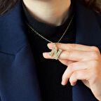 14 Ayar Altın Büyük Boy N Harfi Kolye