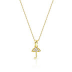 Şemsiye Taşlı Altın Kolye