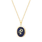 P Harfi Altın Lapis Kolye (KLY0112)